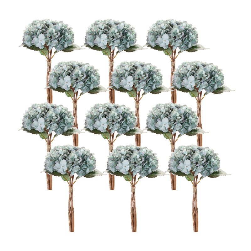 Set of 12 Soft Hydrangea Floral Bundles for Elegant Arrangements and Home Decor