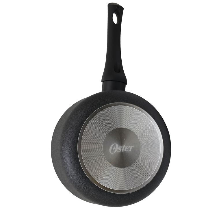 Oster Ashford 2 Quart Aluminum Nonstick Sauce Pan with Tempered Glass Lid in Black