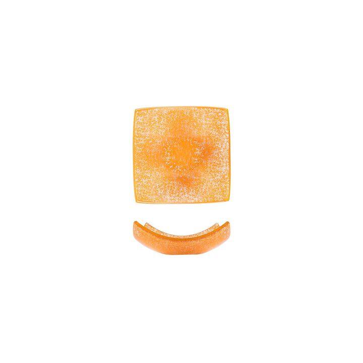 Glass Dinnerware 5.75" x 5.75" x h:2" 7 oz. Square Orange Glass Bowl (Set of 4)