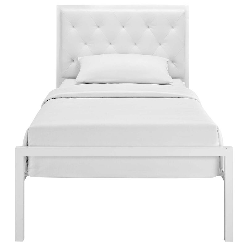 Modway - Mia Twin Vinyl Bed White White