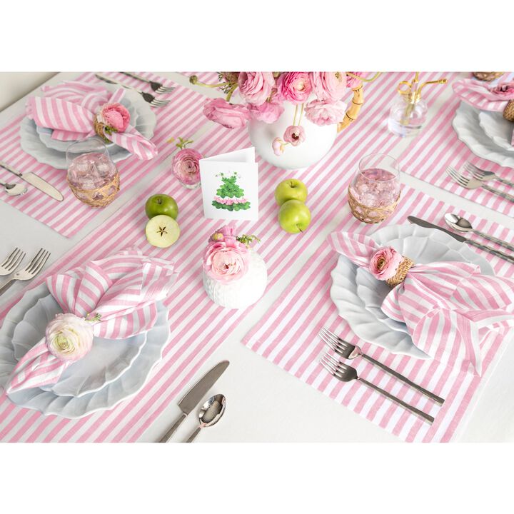 Solino Home 100% Pure Linen Table Runner 14 x 72 Inch | Amalfi Stripe