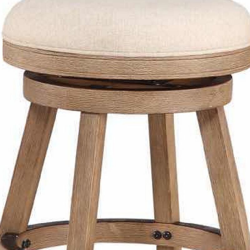 Liam Wood Counter Stool, Swivel Seat, High Density Foam Cushion