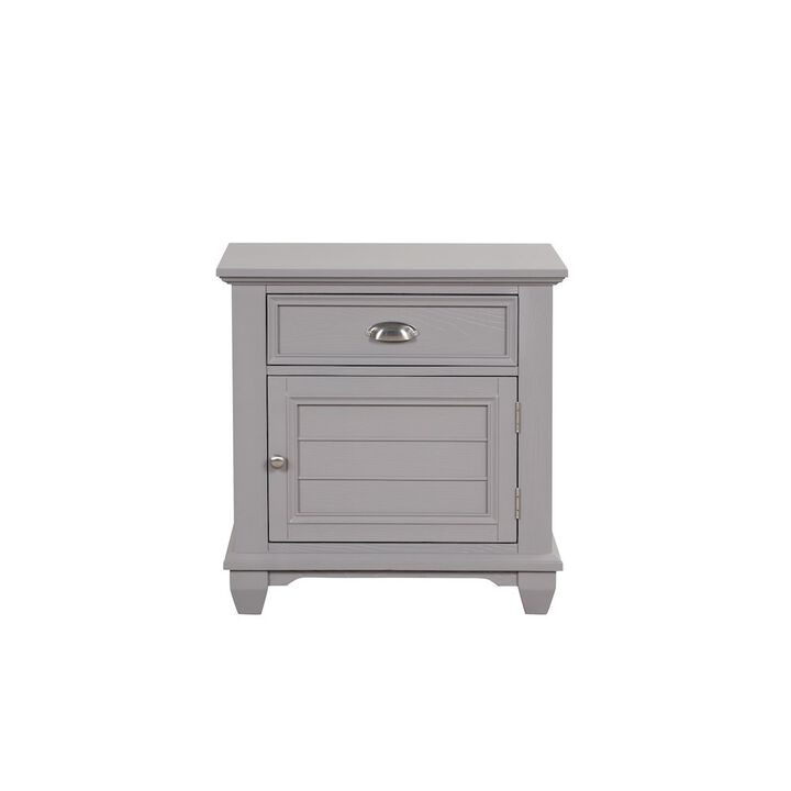 New Classic Furniture Jamestown Wood 1-Drawer Nightstand, Gray