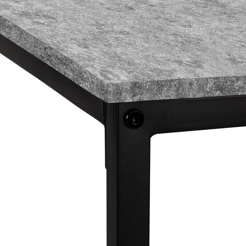 Monarch Specialties I 7392 Computer Desk, Home Office, Corner, 58"L, L Shape, Work, Laptop, Metal, Laminate, Grey, Black, Contemporary, Modern