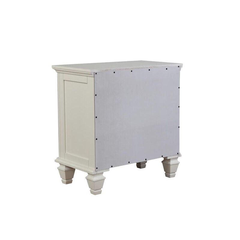 Sandy Beach 3-drawer Nightstand Cream White