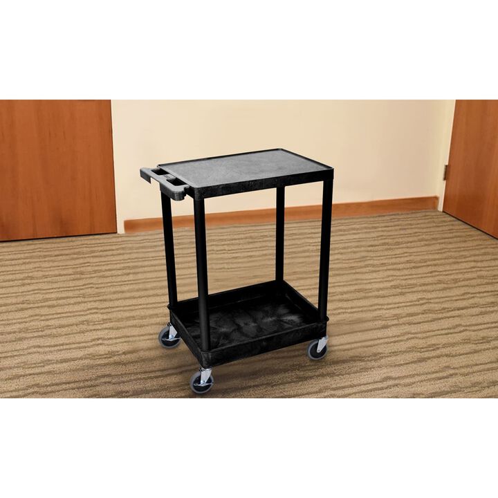 2 Shelf Black Tub Cart