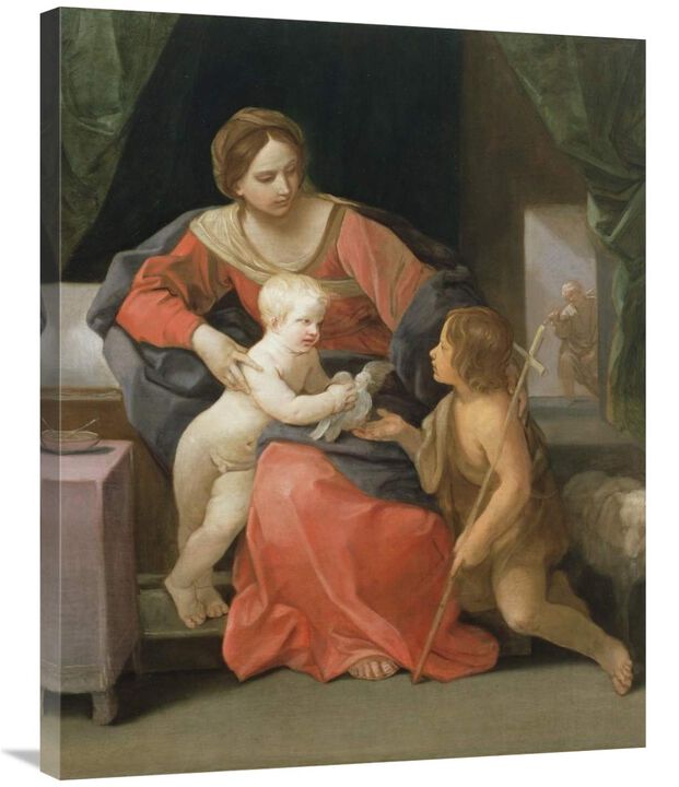 Virgin and Child with Saint John the Baptist-Canvas Art-28x35