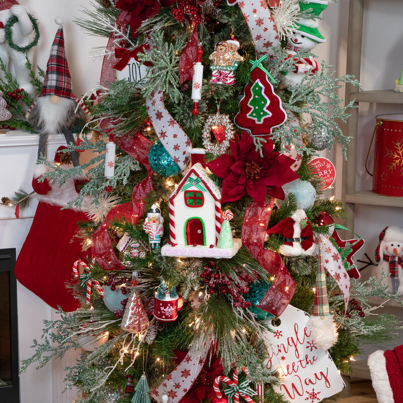 28" Frosted Red Berries and Pine Cones Artificial Christmas Teardrop Swag
