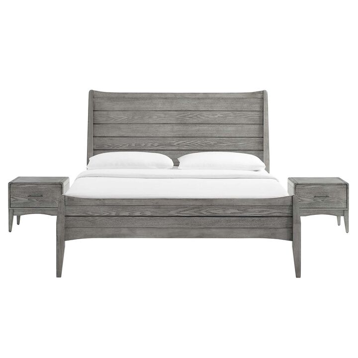 Modway - Georgia 3 Piece King Bedroom Set Gray