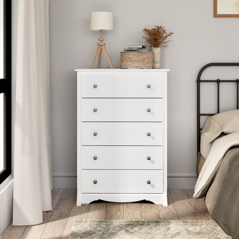 Prepac Monterey 5-Drawer Chest, White
