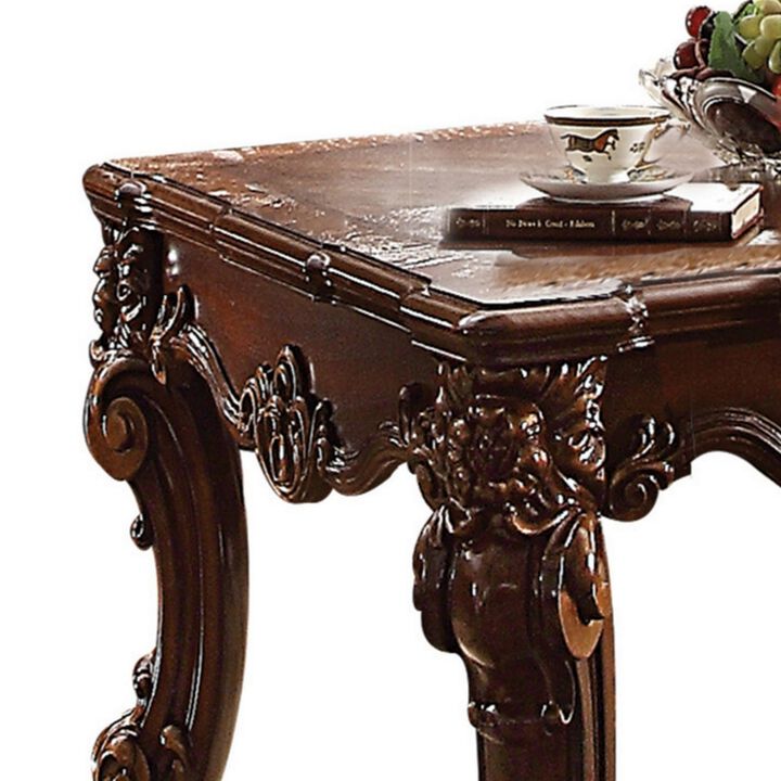 Wooden End Table in Cherry Brown-Benzara