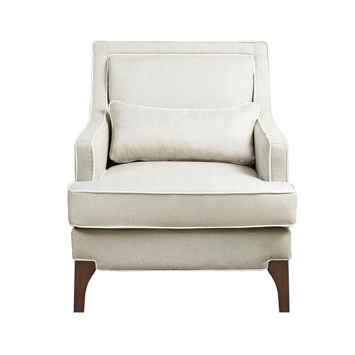 Gracie Mills Herrera Modern Arm Chair with Upholstery and Welting