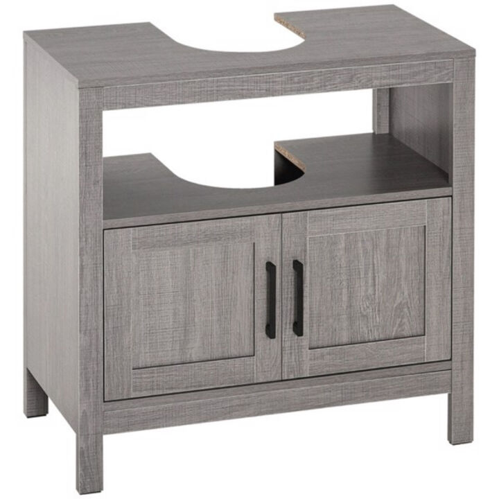 Compact Sink Cabinet for Bathroom with Shelves and Hidden Storage Compact Sink Cabinet for Bathroom with Shelves and Hidden Storage