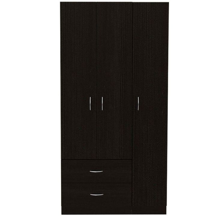 Three Door Armoire Clark, Bedroom, Black