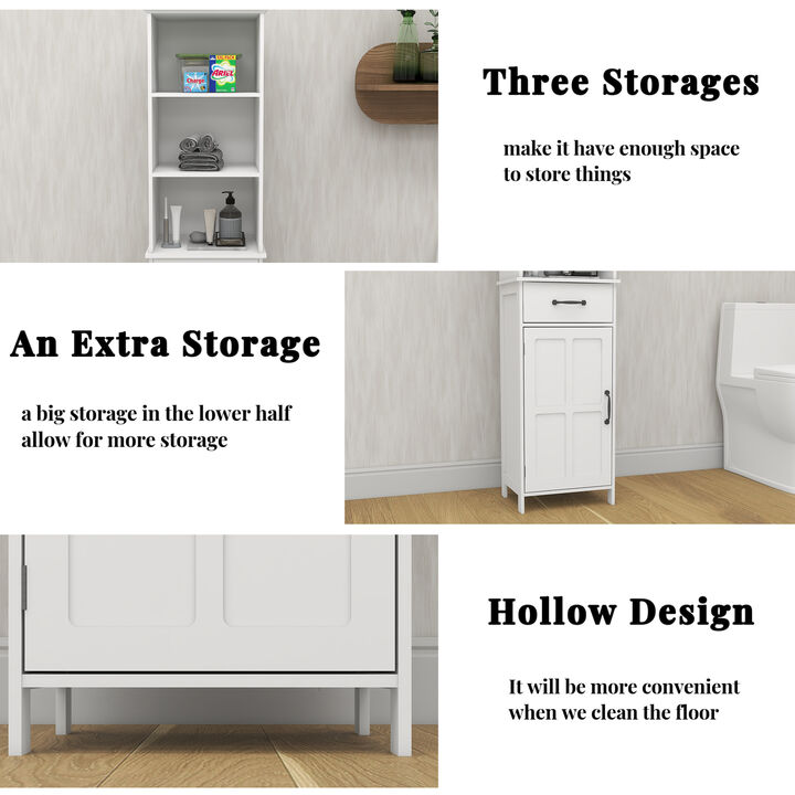 Compact Floor Cabinet with 1 Drawer and 1 Door for Versatile Storage