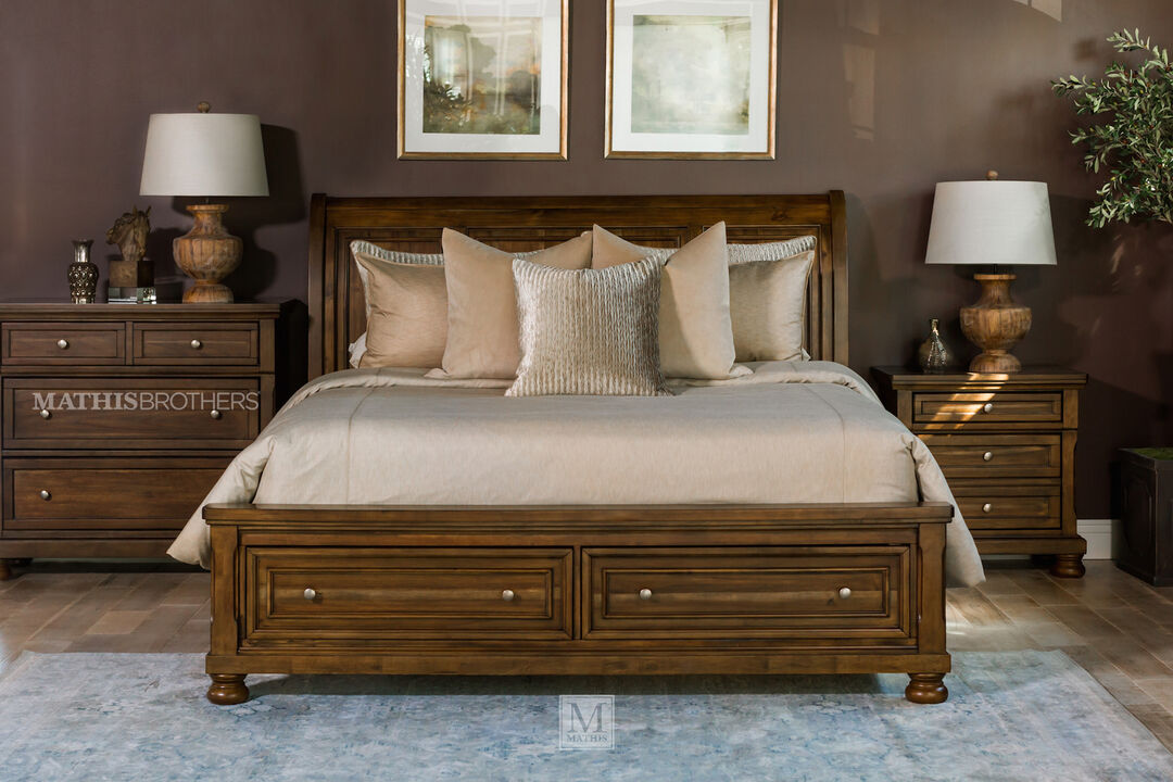 Flynnter Paneled Sleigh Storage Queen Bed