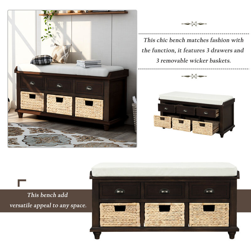 Merax Rustic Storage Bench