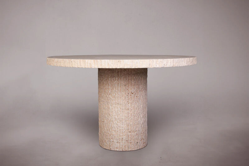 Travertine Round Dining Table 50"