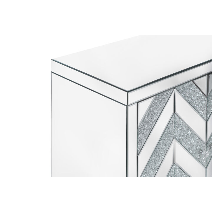 Silver Mirror Trim Storage Cabinet for Any Room