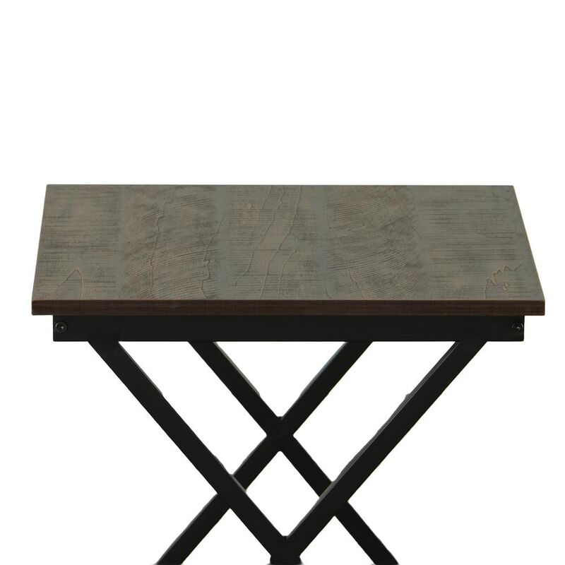 Carolina Living Stella Side Table - Elm/Black