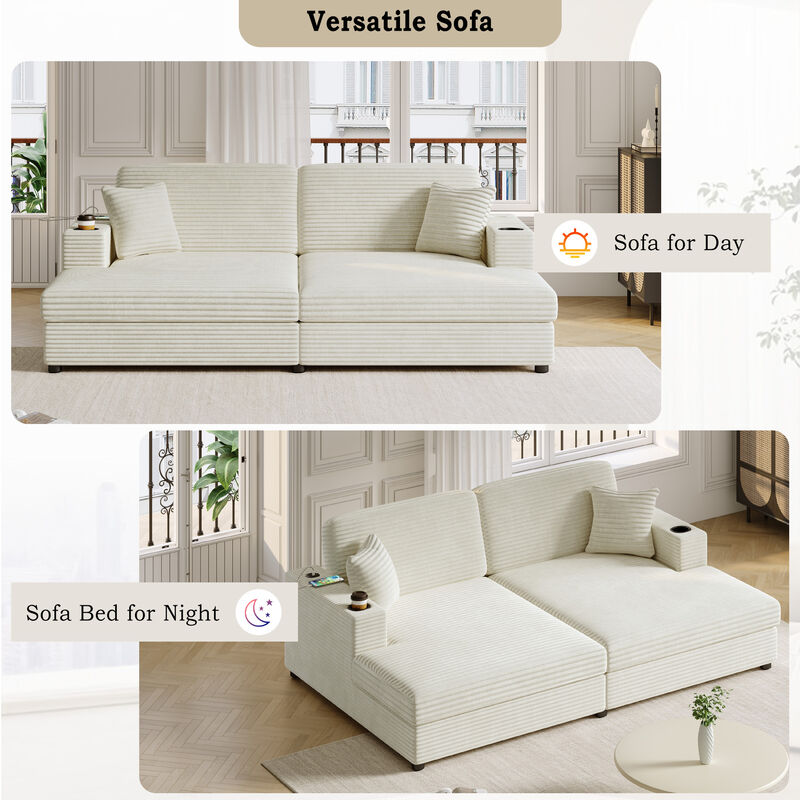 Merax Oversized Loveseat Chaise Lounge Sectional Sofa