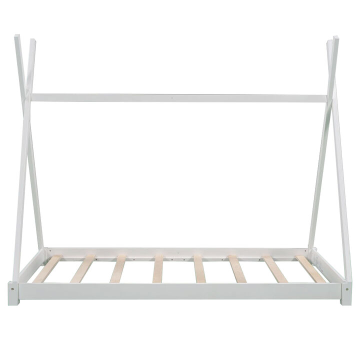 Merax Twin Size House Platform Bed with Triangle tructure