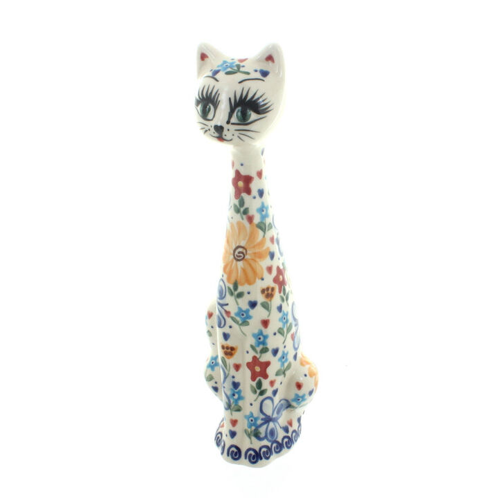 Blue Rose Polish Pottery Butterfly Medium Cat