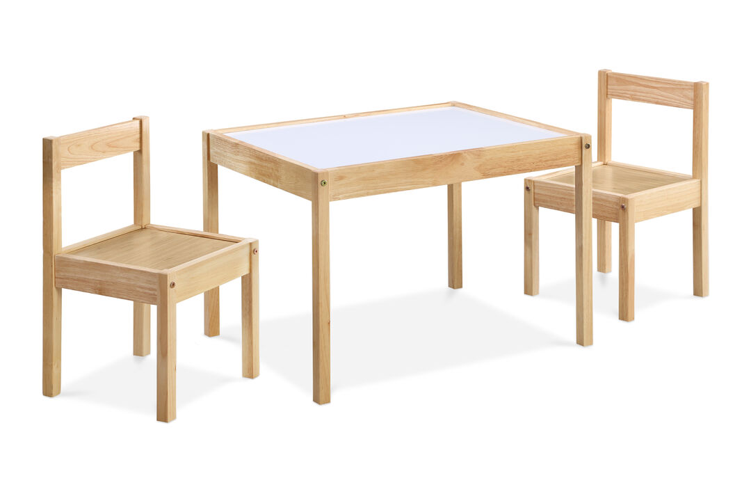 Gibson 3-Piece Dry Erase Kids Table & Chair Set, Gray