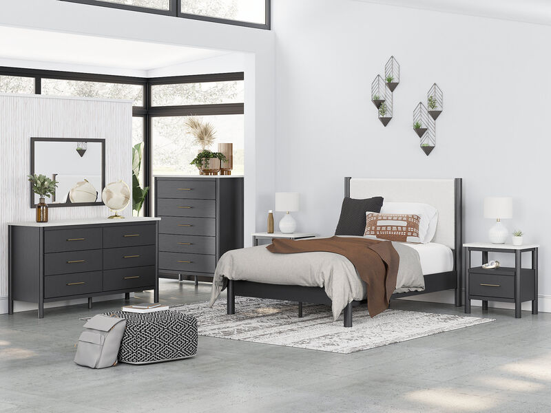 Full Upholstered Panel Bed