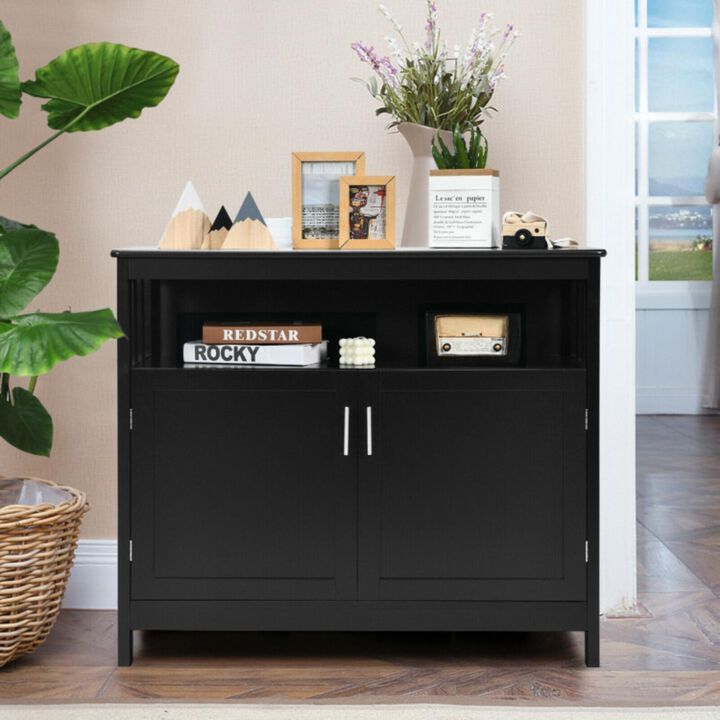 Hivvago Kitchen Buffet Server Sideboard Storage Cabinet with 2 Doors and Shelf