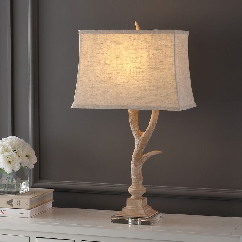 Antler Rustic Resin/Crystal LED Table Lamp
