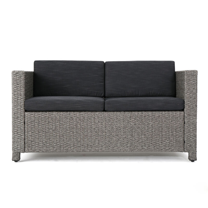 Merax PE Rattan Outdoor Loveseat Sofa