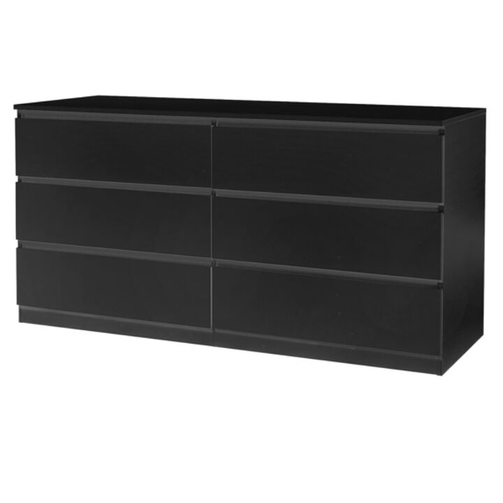 6 Drawer Double Dresser, Spacious Storage Cabinet for Bedroom, Entryway & Living Room