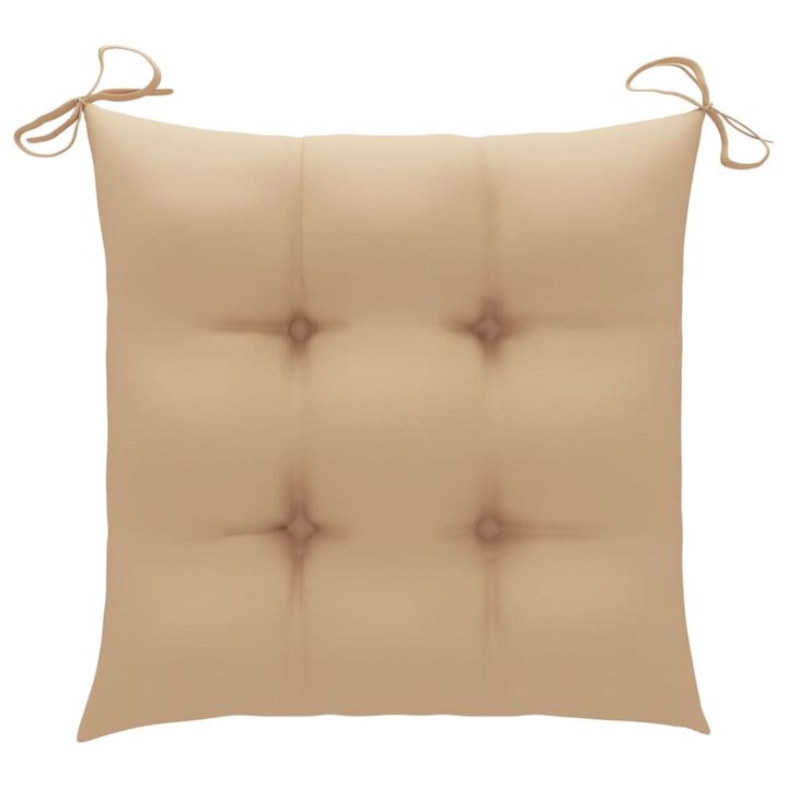 vidaXL Chair Cushions 4 pcs Beige 15.7"x15.7"x2.8" Fabric