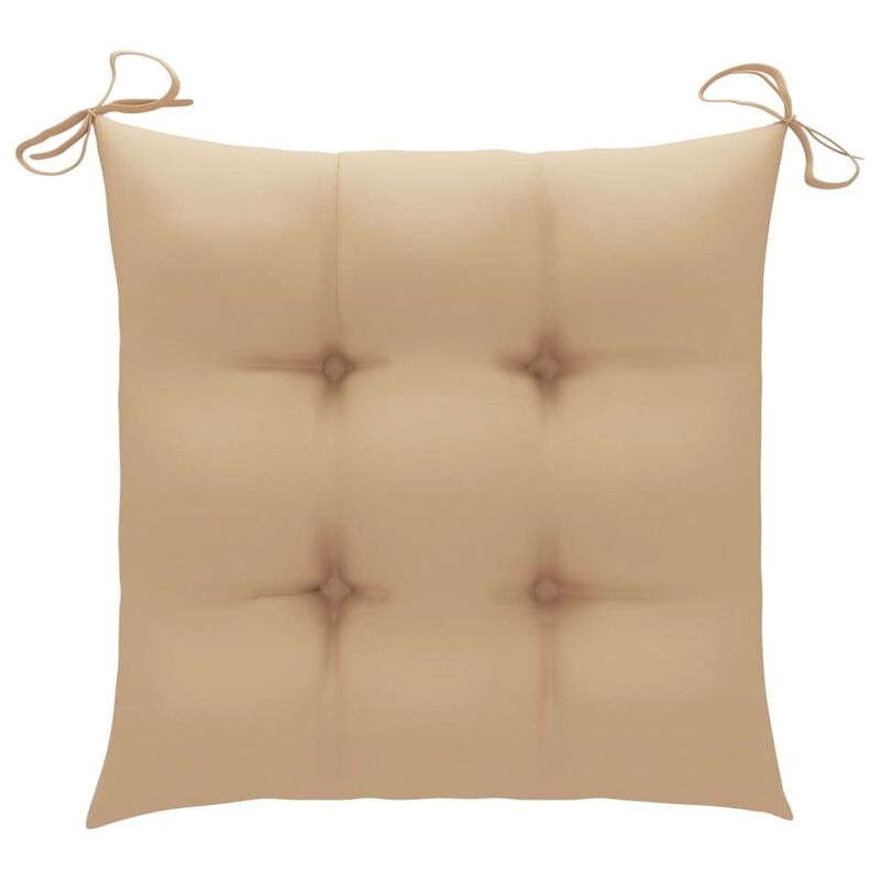 vidaXL Chair Cushions 4 pcs Beige 15.7"x15.7"x2.8" Fabric