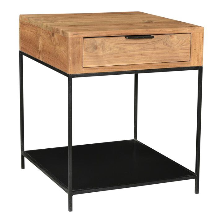 Contemporary Joliet Teak Wood Side Table, Belen Kox