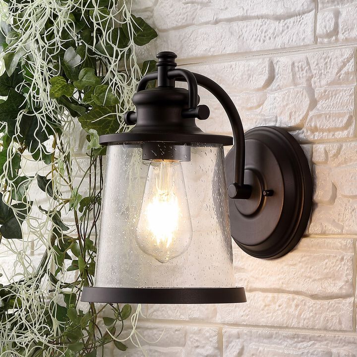 Marais Iron/Seeded Glass Vintage Rustic LED Outdoor Sconce