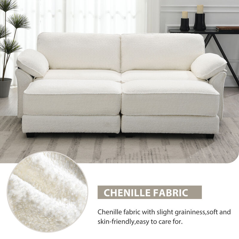 4 Seat Upholstered Sleeper Sectional Sofa