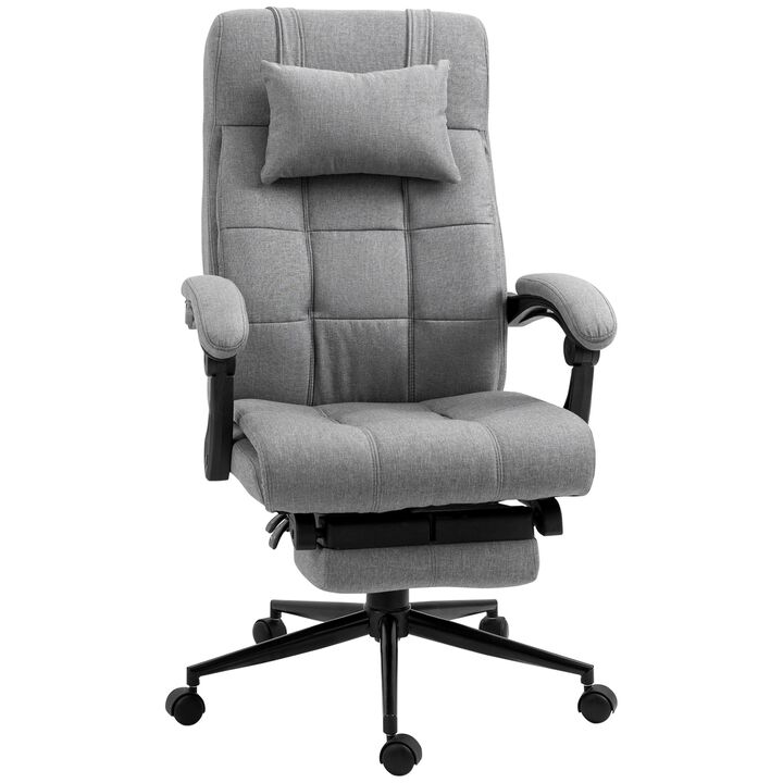 Light Gray Work Relaxation: Recliner Office Chair with Lumbar Support