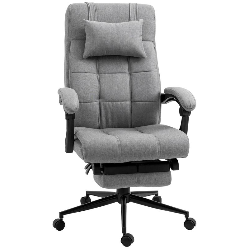 Light Gray Work Relaxation: Recliner Office Chair with Lumbar Support