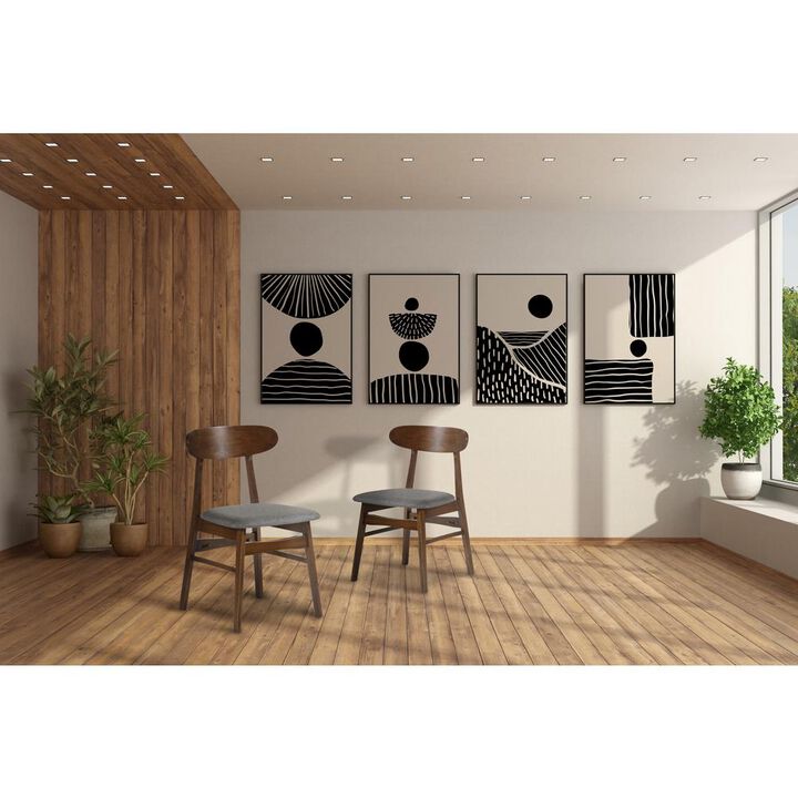 New Classic Furniture Furniture Morocco Dining Chair with Cushion- Set of 2- Dark Gray