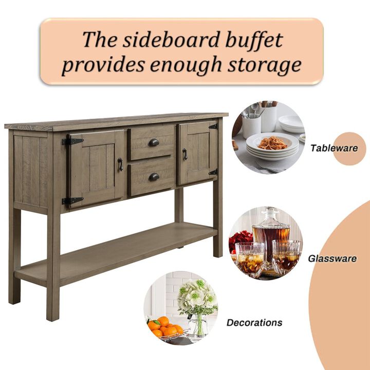 Rustic Retro Sideboard Console Table with Storage