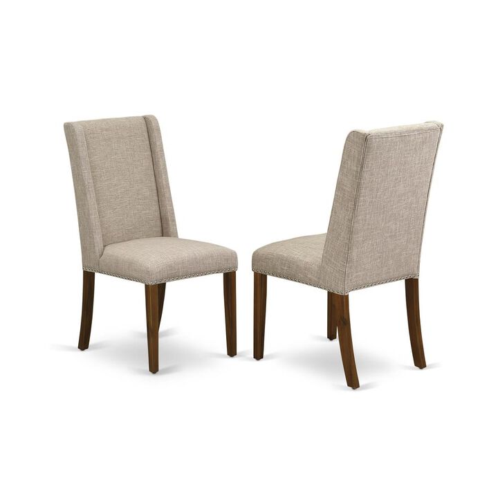 East West Furniture Dining Chair Walnut, FLP8T04