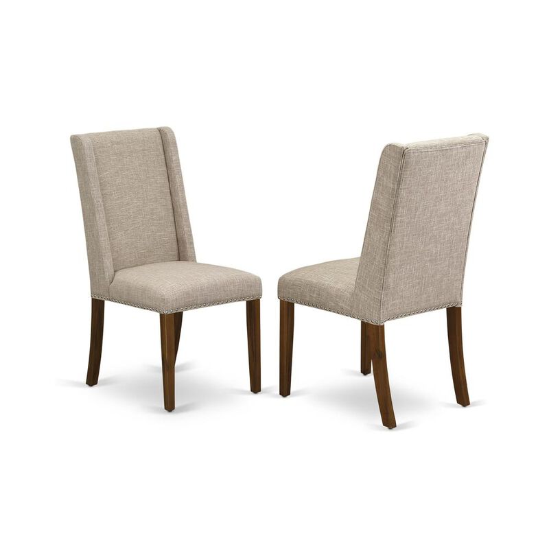 East West Furniture Dining Chair Walnut, FLP8T04