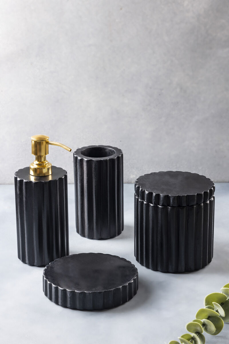 Roksana Black Marble Bath Accessories, Set of 4
