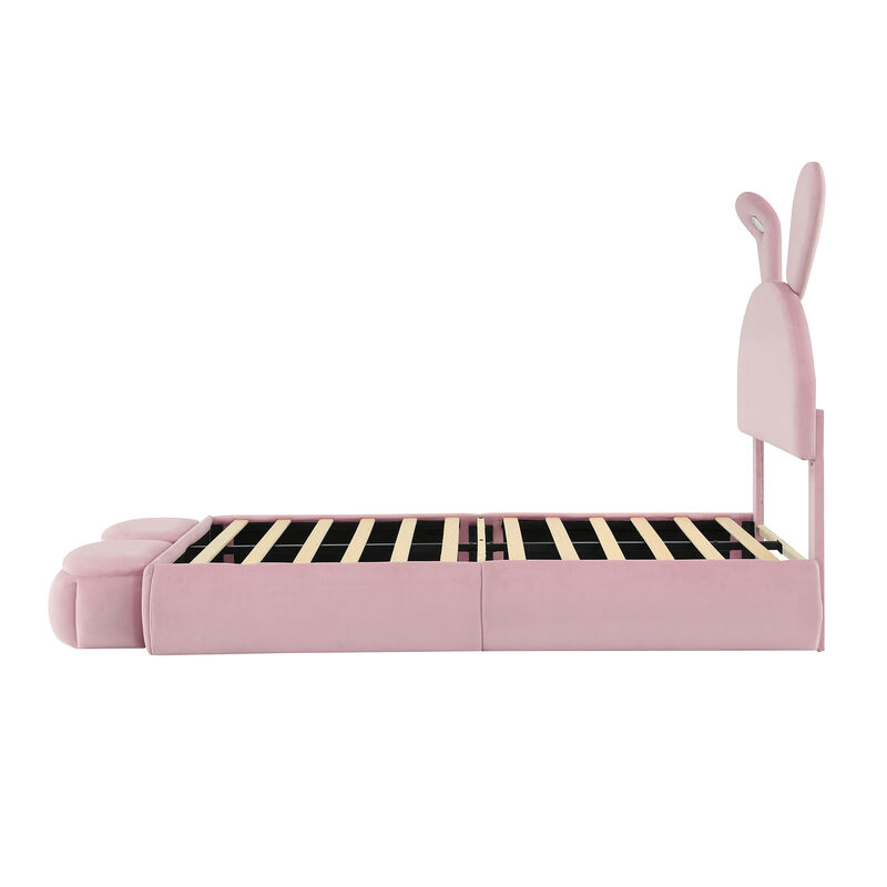 Merax Kids Rabbit Platform Bed with Ears