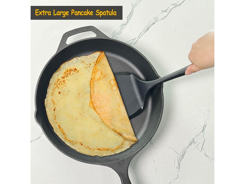 Vovoly Silicone Pancake Spatula Turner with Lengthened Handle& Seamless Design