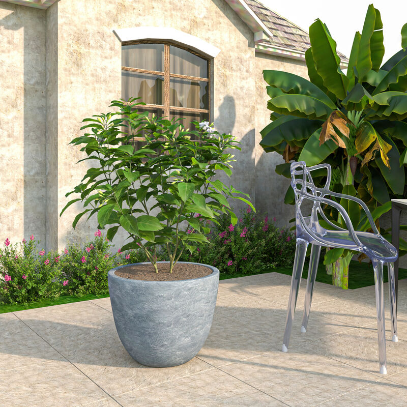 LeisureMod Dahlia Series Fiberstone ans MgO Clay 16" Planter
