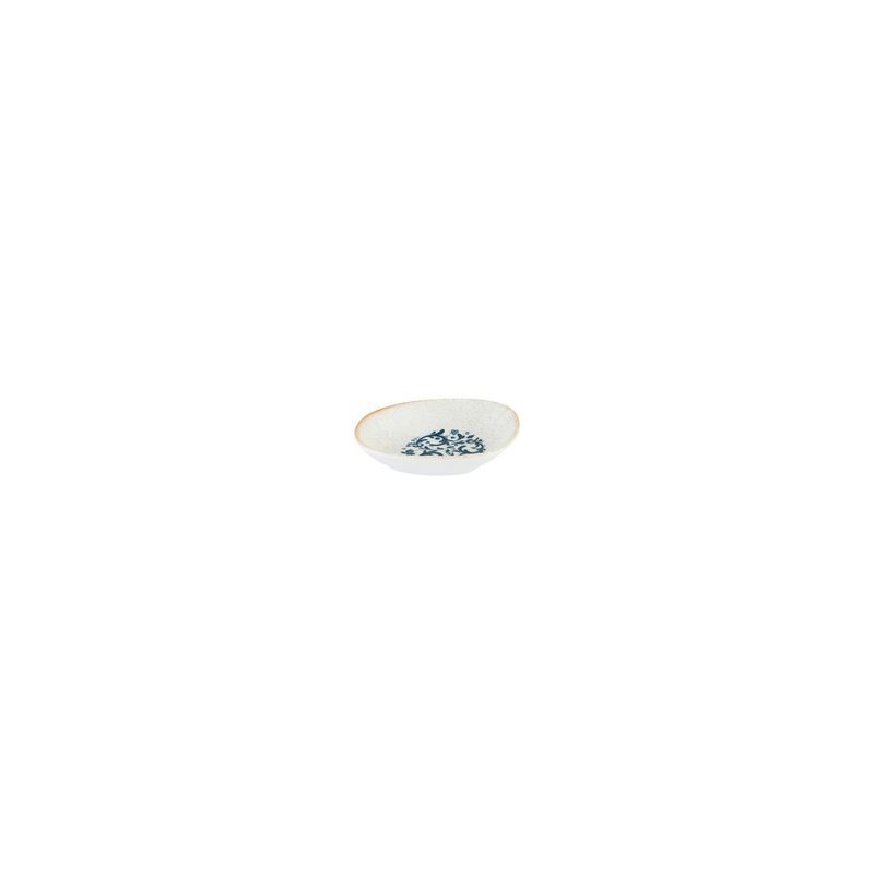 Viento 4" x 3" x h:0.75" 1 oz. Organic Decorated Porcelain Bowl (Set of 4)