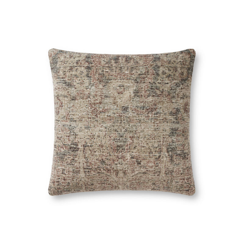 Beige/Multi 18''x18'' Poly Pillow